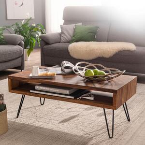 Tavolino 100x40x50 cm legno massiccio / metallo tavolino sheesham | Wohnling