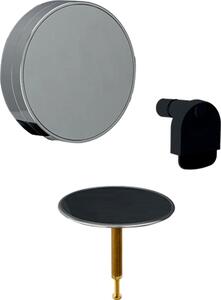 Geberit Set prefabbricato scarico vasca da bagno, Split d52mm, con rubinetto girevole e alimentazione, sw opaco, 1 pz
