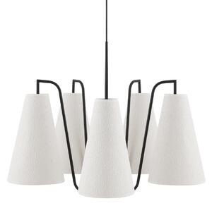 Lampada a sospensione Globen Lighting, Lou Bouclé 5, dimmerabile, Bianco, Soggiorno, Tessuto / Tessile, Scandinavo