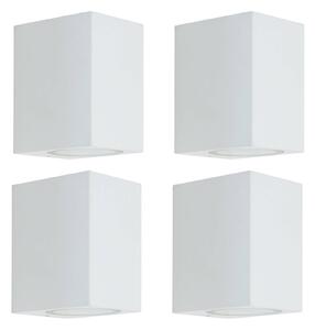 Prios applique da esterno Tetje, bianco, angolare, 10 cm, set di 4