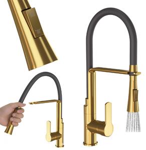 Granitan | Miscelatore da cucina Vegas - Oro - 43 cm - Bocca flessibile - Estraibile