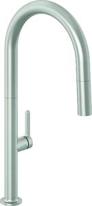 Kludi AUREA, miscelatore monocomando per lavello, doccetta estraibile, finitura in acciaio inox, nichel, 1 pezzo