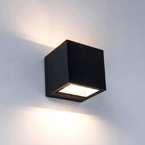 LUTEC Applique LED da esterni Gemini nera larga 8,8cm