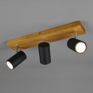 Trio Lighting Faretto a soffitto Marley, nero satinato, 3 luci