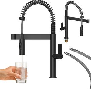 Granitan | Miscelatore da cucina Elara - Nero - Elevata flessibilità - Design moderno - Facile da installare