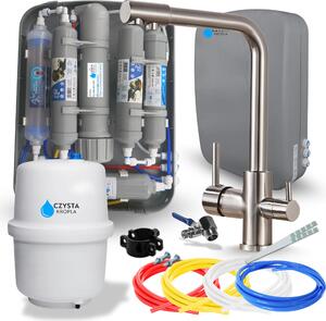 Filtro per l'acqua RO7 Slim a 7 stadi, 75 GPD, miscelatore da cucina Ari INOX