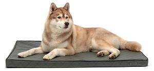 Tappeto ortopedico per cani lionto, superficie di sdraio in memory foam che allevia la pressione, fondo antiscivolo e rivestimento sfoderabile, 118x80 cm, grigio