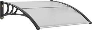 Tettoia per porta d'ingresso 965x1017 mm - Tettoia con pellicola di protezione solare UF50+ in PC - Lastra in PC e staffa in ABS - Connettore in alluminio - Tettoia a foglia - Resistente ai raggi UV - Tettoia per porta d'ingresso - Tettoia a foglia