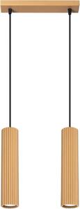 Lampada a sospensione KARBON 2 oro 2xGU10 10W alluminio 90x6.5x30cm Sollux Lighting