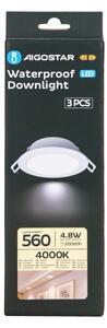 Aigostar- SET 3x Lampada da incasso da esterno LED LED/4,8W/230V 4000K IP65 bianco