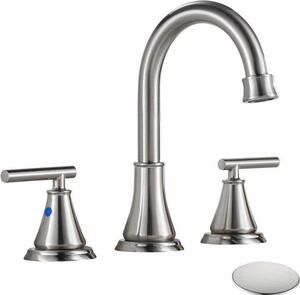 Rubinetto per lavabo da bagno - Rubinetto a 3 vie - Per l'igiene quotidiana - Struttura in acciaio inossidabile - Larghezza 20 cm - Cromato