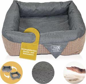 DEAR DARLING DD-06 Letto per cani e gatti marrone antracite taglia S 40x40cm materasso in memory foam letti per animali domestici cesto per cani cesto per animali forniture per cani forniture per gatti forniture per cani cesto per gatti