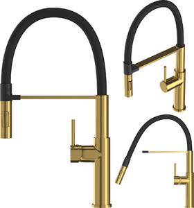 Granitan | Rubinetto da cucina Soria - Altezza 470 mm - Orientabile a 360° - Oro - Portata del getto 260 mm