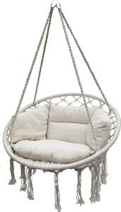 Poltrona sospesa Relax 80 x 60 cm - naturale - cesto sospeso con cuscino incluso per uso interno ed esterno