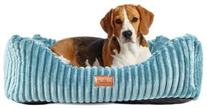 Lettino per cani Boutique ZOO L 103x81 cm | Morbido divano per cani con cuscino | Lavabile e antiscivolo | Look scamosciato benzina
