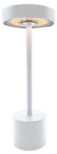 Lampada da tavolo touch a batteria in alluminio bianco opaco LED ROBY WHITE H30cm