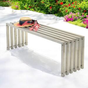 DanDiBo panca da giardino resistente alle intemperie metallo acciaio inox solido 115 cm panca da giardino all'aperto 96607 panca da parco panca a doghe