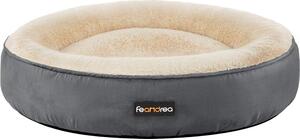 Letto per cani FEANDREA, letto per gatti, ciambella, Ø 70 cm, grigio scuro