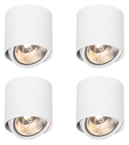 Set di 4 faretti da superficie di design bianchi GU10 111mm - Impact