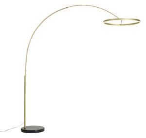 Lampada da terra ad arco di design oro con LED dimmerabile a 3 livelli - Anello