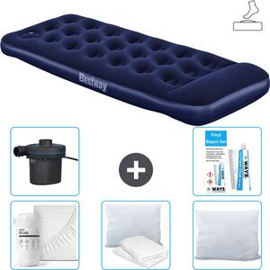 Materasso gonfiabile Bestway - 1 persona - 76 x 185 x 28 cm - Blu - Accessori inclusi