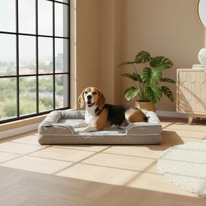 Belviona, letto per cani in memory foam, ortopedico, adatto alle articolazioni e idrorepellente con rivestimento sfoderabile, 97x71x17 cm