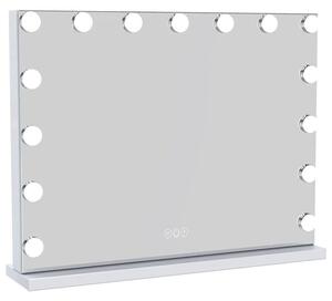 UNIQ Hollywood specchio per il trucco con 3 luci colorate, specchio cosmetico con 15 LED, 3000-6000K