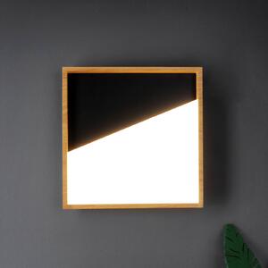 Eco-Light Applique a LED Vista, nero/legno chiaro, 40 x 40 cm