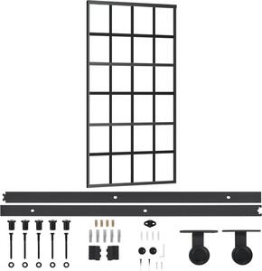 Porta Scorrevole e Kit Montaggio Vetro ESG Alluminio 102x205cm