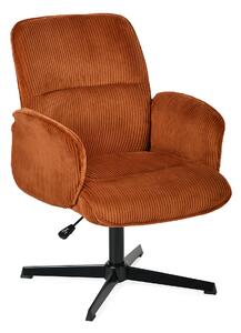 Meubles Cosy: sedia girevole ergonomica regolabile con braccioli in velluto a coste rosso – THOMASINA