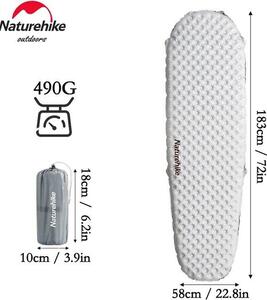 Materasso gonfiabile leggero per una persona - modello a mummia - 490 g - pompa inclusa - per campeggio, escursionismo e trekking - materasso - 183 x 58 x 7 cm