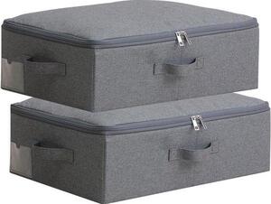Scatole pieghevoli per armadi e guardaroba - Set da 2 - Nero/grigio