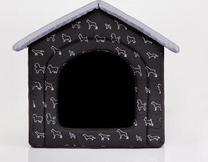 Cuscino per cani Cuccia per cani Letto per animali domestici Letto per gatti - Standard - 38 x 38 x 32 cm [Taglia: R1] - Nero con cani