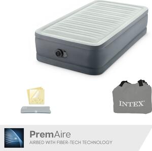 Materasso ad aria - Intex PremAire I - 1 persona - 99x191x46 cm (LxLxA) - Grigio - Con pompa a motore incorporata