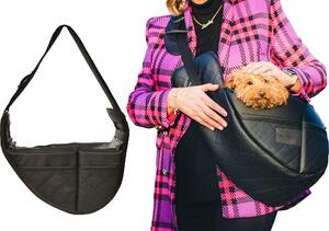 BOUTIQUE ZOO Borsa per cani, borsa per cuccioli - fino a 6 kg - borsa per cani di piccola taglia, cuccioli, gatti (nero)