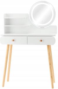 Tavolino da toilette bianco con specchio LED