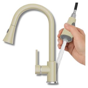 Granitan | Miscelatore da cucina Snake Beige - Altezza totale 40 cm - Bocca estraibile - Orientabile a 360° - Miscelatore da cucina moderno