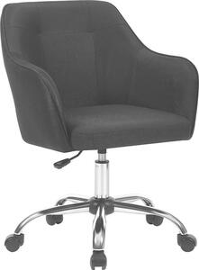Sedia da ufficio SONGMICS, Sedia da ufficio confortevole, Sedia da computer regolabile in altezza, Portata 120 kg, Struttura in acciaio, Finto lino, Traspirante