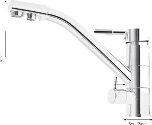 Miscelatore da cucina, design moderno in ottone, bocca girevole a 360°, grigio chiaro