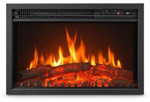 Stufa elettrica da incasso - 2000 Watt - Effetto fiamma LED - 61x18x45 cm, acciaio