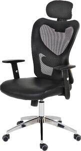 Sedia da ufficio professionale Atlanta, sedia girevole executive da scrivania, similpelle ~ grigio