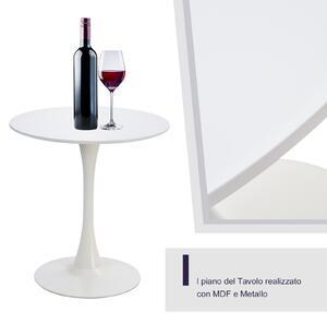 HOMCOM Tavolo da cocktail multifunzionale con base in metallo bianco70 x 70 x 73 cm Max. Capacità 30Kg