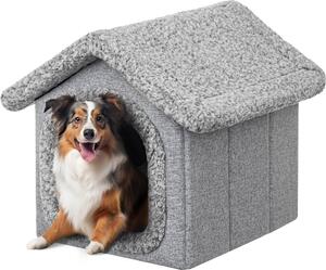 Cuccia per cani casa grotta per cani cuccia per gatti cuccia per cani grotta per gatti casa per cani cuscino per gatti casa soffice, grigio, 55x60x60 cm