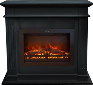 Caminetto elettrico Xaralyn - Elda EFL-MDB - legno nero - 1500 Watt di riscaldamento - con telecomando - caminetto da incasso incluso - caminetto decorativo