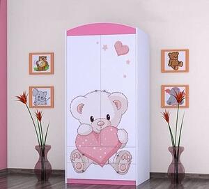 BDW Armadio, 2 ante, 2 cassetti, Armadio, 180x90 cm, Rosa