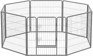 FEANDREA, recinto esterno per cani, 8 griglie 77 x 80 cm, grigio