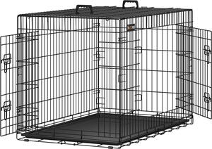FEANDREA Gabbia pieghevole per cani, 107 x 70 x 77,5 cm, nero