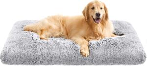 Lettino per cani FEANDREA, cuscino per cani, soffice tappetino per cani, peluche lungo, 122 x 74 cm, imbottitura morbida, lavabile in lavatrice, cestino per cani, multifunzionale