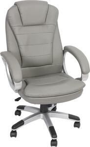 Sedia girevole da ufficio in Pelle finta grigia, ergonomica, regolabile in altezza, fino a 120 kg