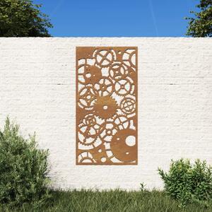 Decorazione Muro Giardino 105x55 cm Ingranaggio Acciaio Corten